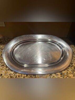 Farberware (#776) Vintage Stainless Steel Oval Serving Platter 12.5” x 30” Clean
